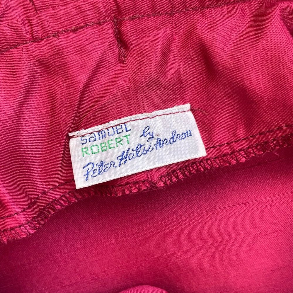 Vintage 1970’s Cranberry Silk Pussy Bow Blouse Samuel Roberts Puff Sleeve Top - Picture 9 of 9